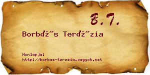 Borbás Terézia névjegykártya